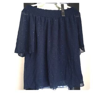 Tahari off the shoulder Cecelia Blouse